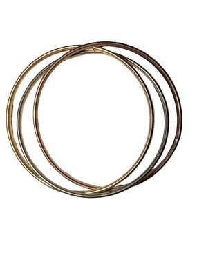 Tri-colours matted solid Rose 🌹 yellow & white gold bracelet 10kt gold 11 grams